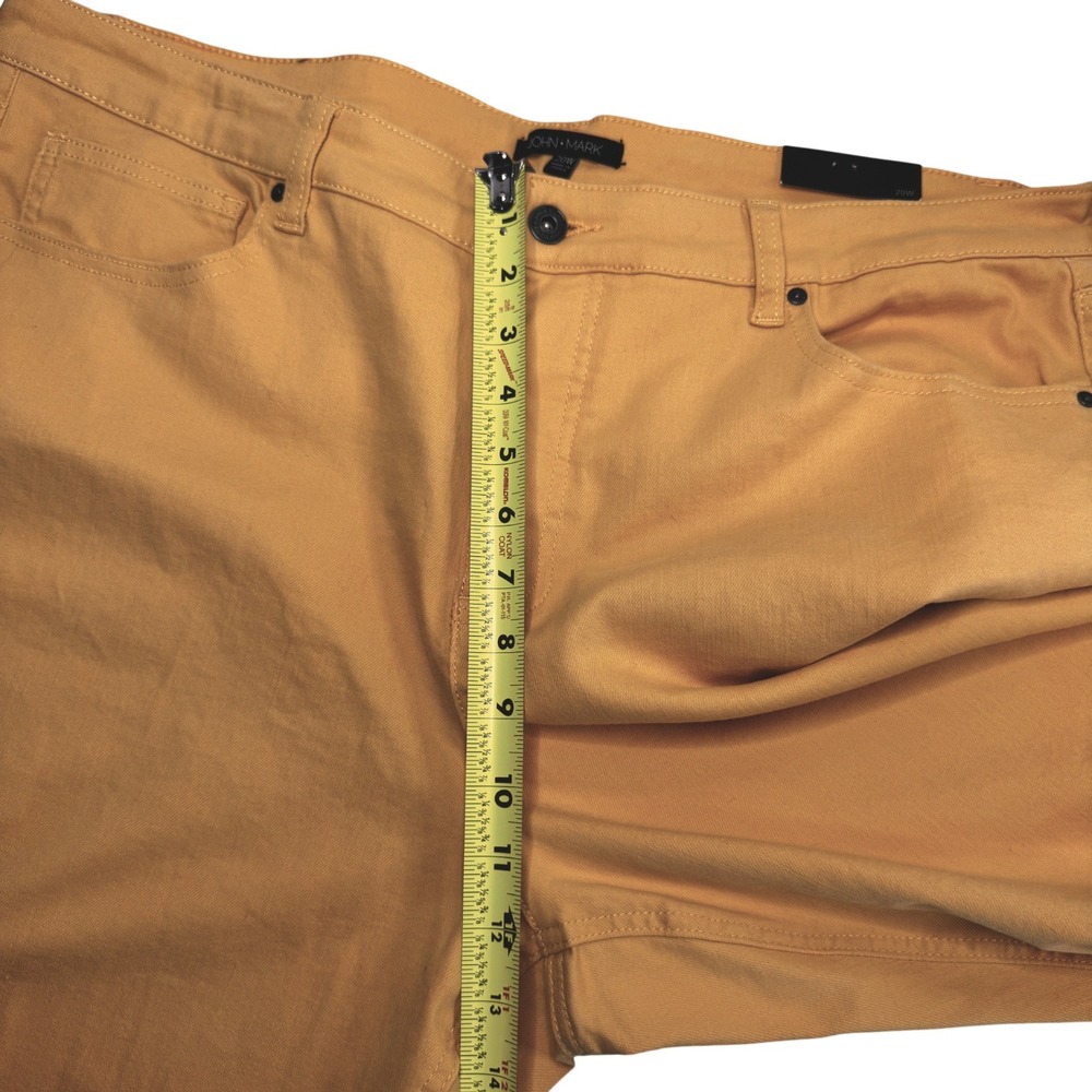JOHN MARK Happy Days 'Maize'‎ Gold Ankle Raw Hem Straight Leg Pants Sz 20W NWT - Picture 12 of 13
